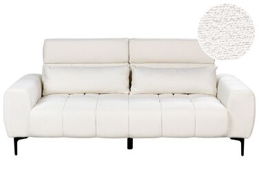 3 Seater Boucle Sofa White VEGAMO