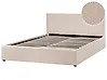 Ottoman Bed MONTLAUR Boucle Beige 160 x 200 cm (EU King Size)