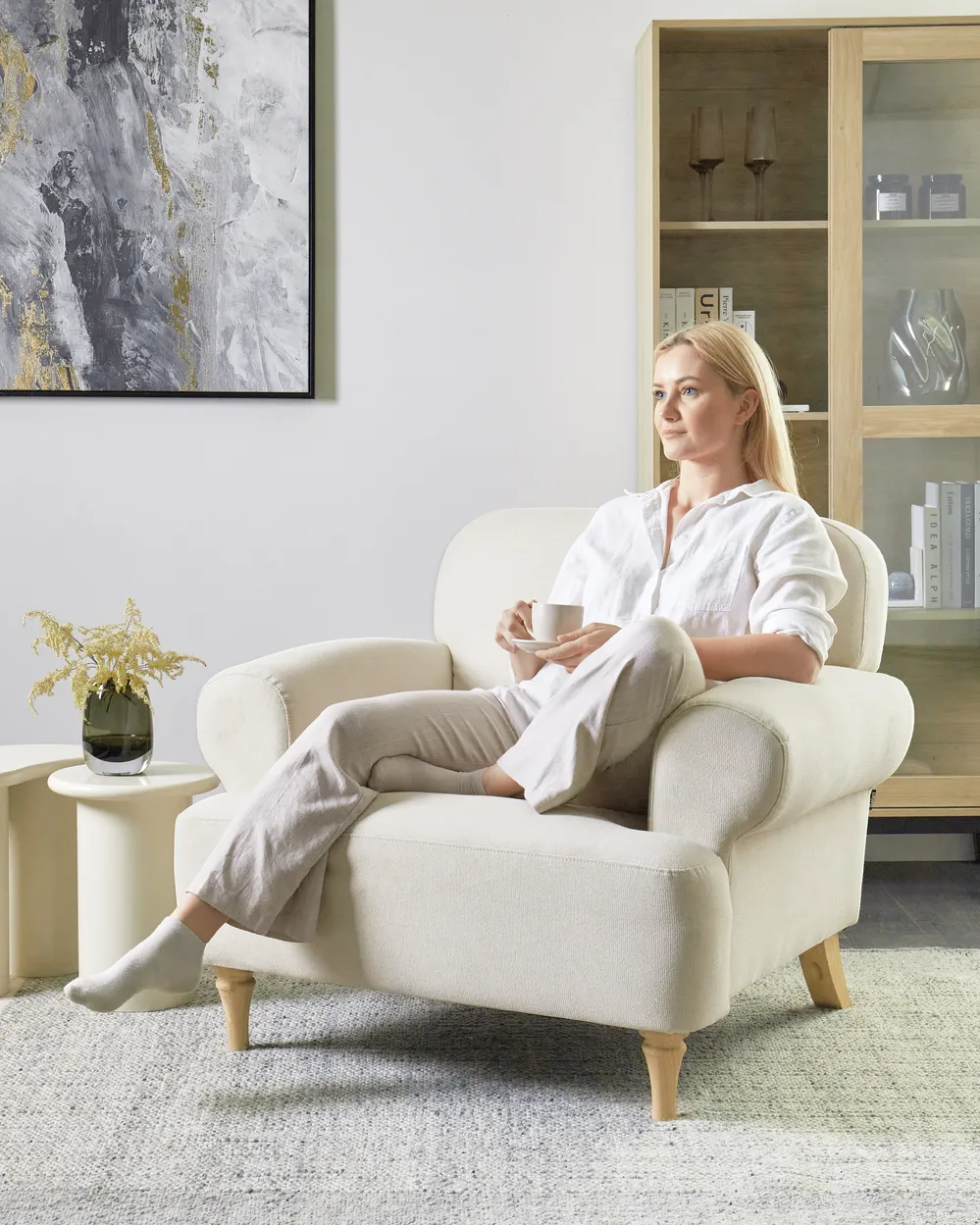 Poltrona KIBERG Tessuto Beige chiaro_959709