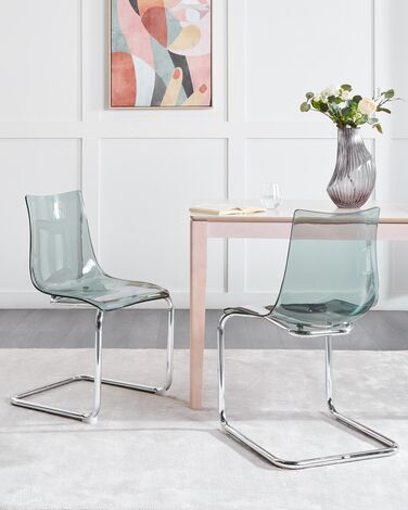 Set of 2 Dining Chairs Transparent MARSHALL