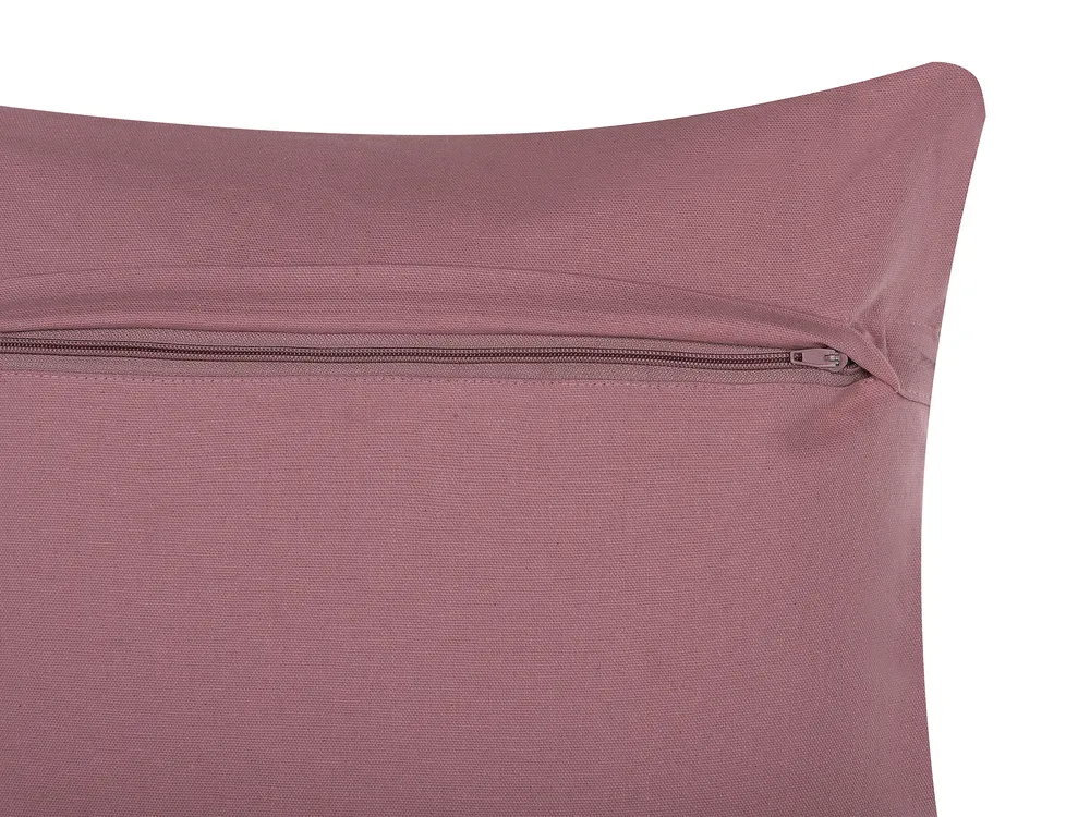 Set di 2 cuscini VAKAYAR 45 x 45 cm Cotone Rosa Trama floreale_768856