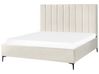 Cama con almacenaje de bouclé blanco crema 180 x 200 cm SEZANNE_939803