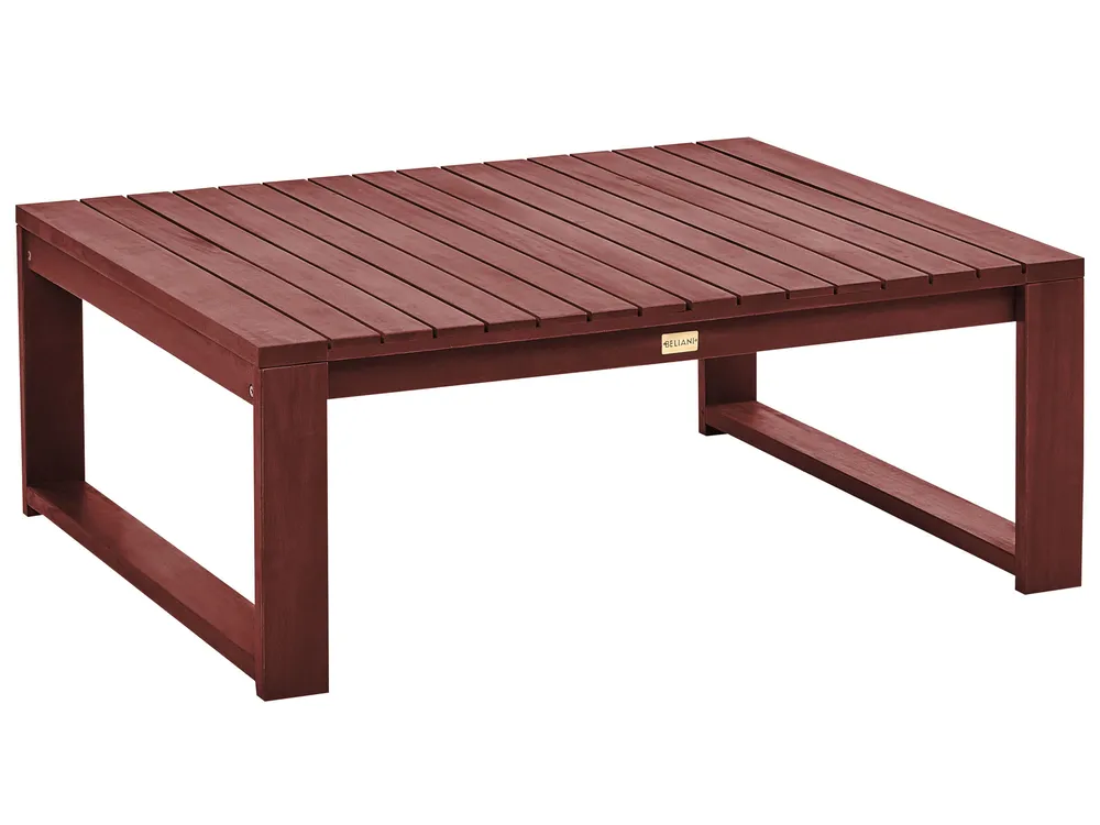 Tavolino da giardino TIMOR 90 cm 75 cm Legno di acacia certificato Rosso scuro