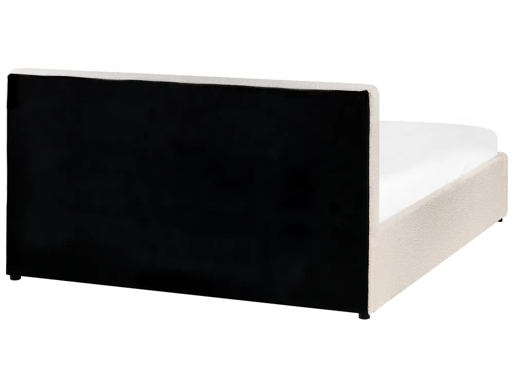 Bett mit Stauraum BOUSSE Bouclé Cremeweiss 140 x 200 cm_980051