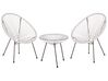 PE Rattan Bistro Set White ACAPULCO II_811580