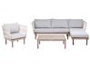 Garden Lounge Set with Table 4 Seater CREMONA Acacia Wood Brown/ Grey Left Hand