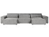 Canapé d'angle à droite modulable 3 places en tissu ottoman gris HELLNAR_911996
