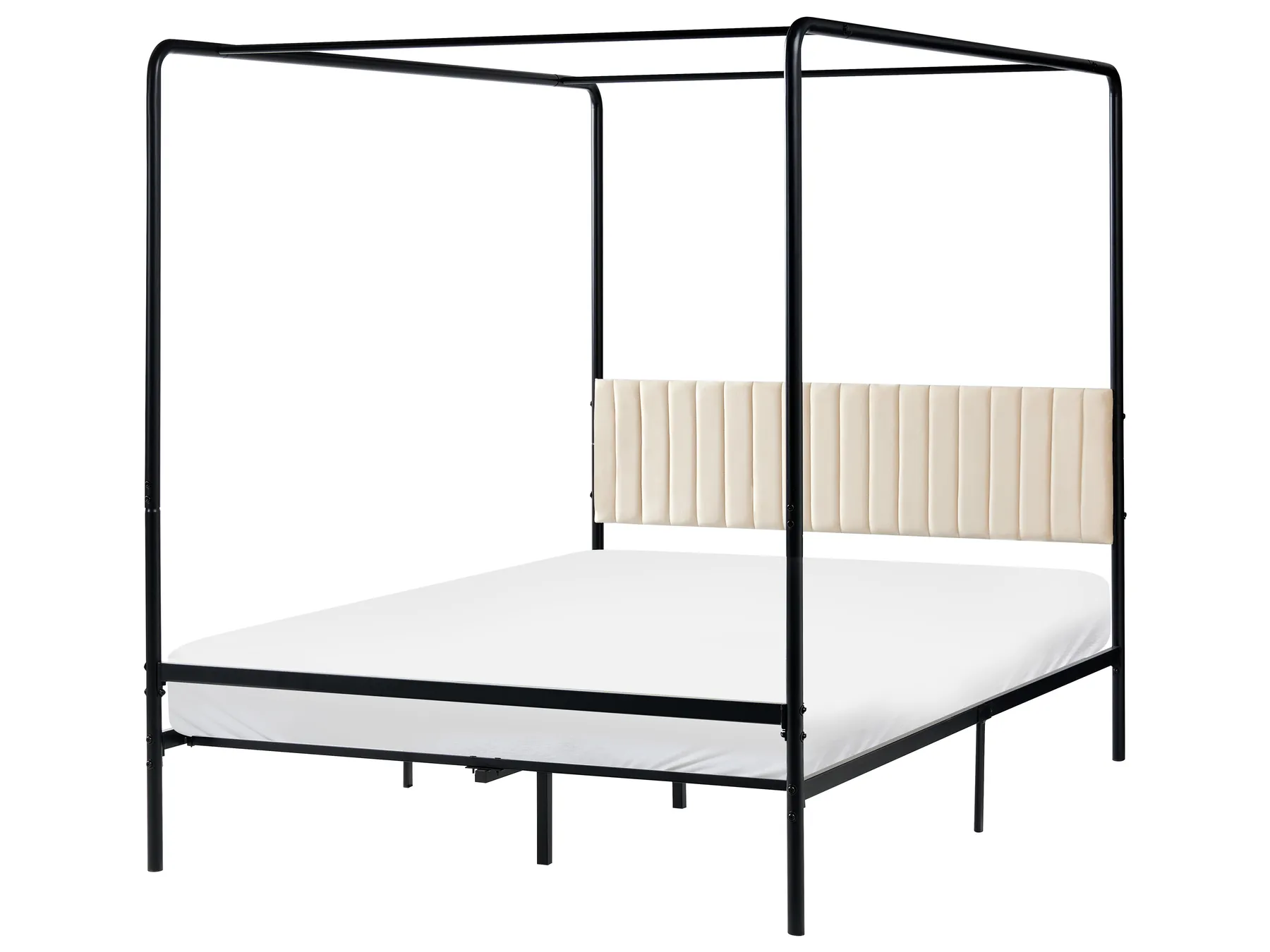 Four Poster Bed Metal MIRABEAU 140 x 200 cm (EU Double) Black_1033509