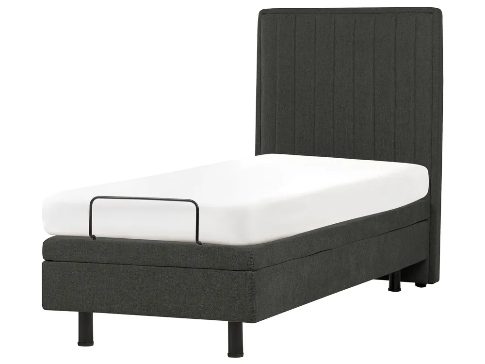 Adjustable Bed Fabric DUKE II 80 x 200 cm (EU Small Single) Dark Grey_987332
