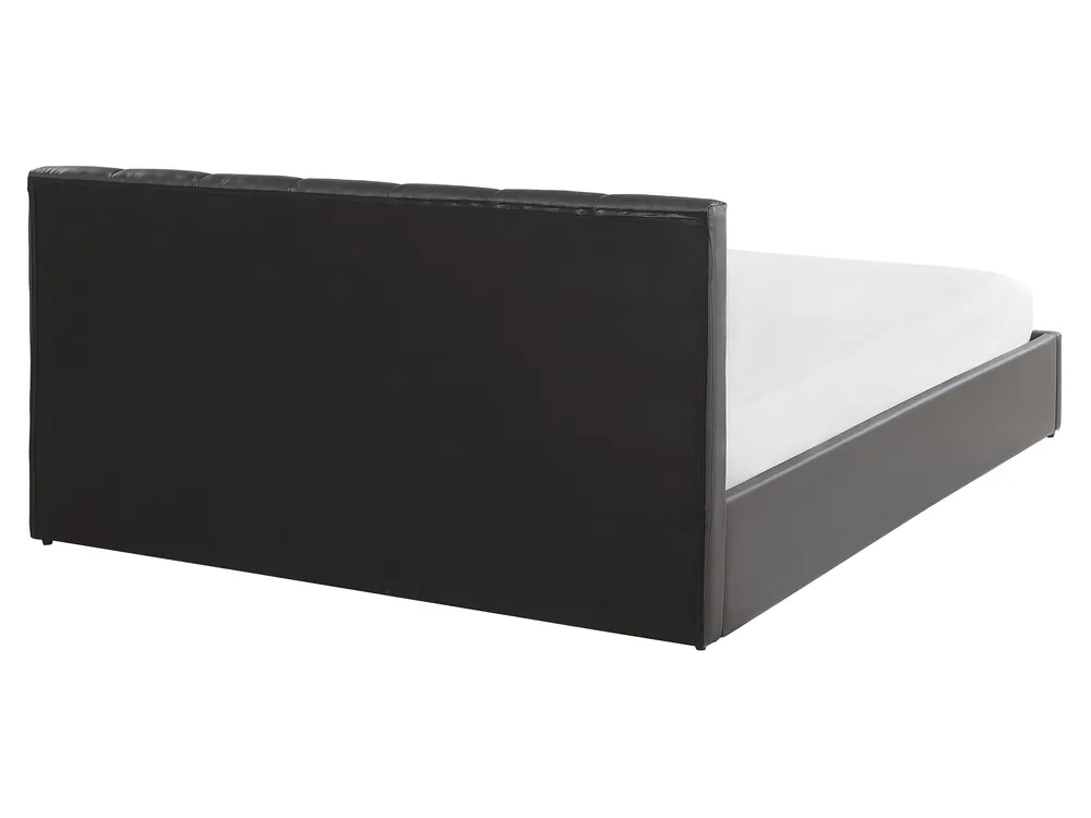 Bett mit Stauraum DREUX Kunstleder Dunkelgrau 160 x 200 cm_793194