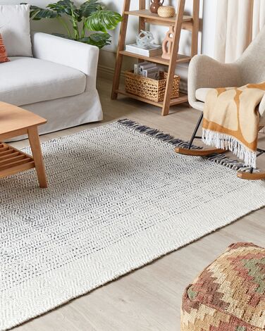 Wool Area Rug  160 x 230  cm White and Grey OMERLI 