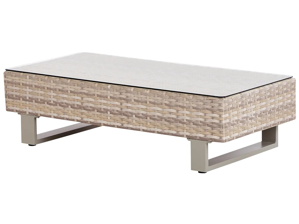 Set di divani angolari da giardino 5 posti LANCIANO Rattan sintetico (PE) Bianco sporco Lato destro_930943