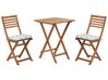 Balkongset av bord och 2 stolar med dynor brun/mintgrön FIJI_764357
