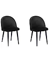 Conjunto de 2 sillas de comedor VISALIA Terciopelo Negro
