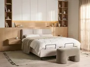 Adjustable Bed Fabric VICEROY 160 x 200 cm (EU King Size) Light Beige_1062010