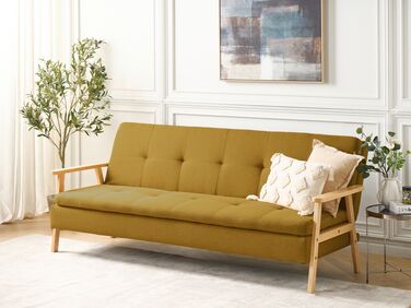 Fabric Sofa Bed Yellow TJORN