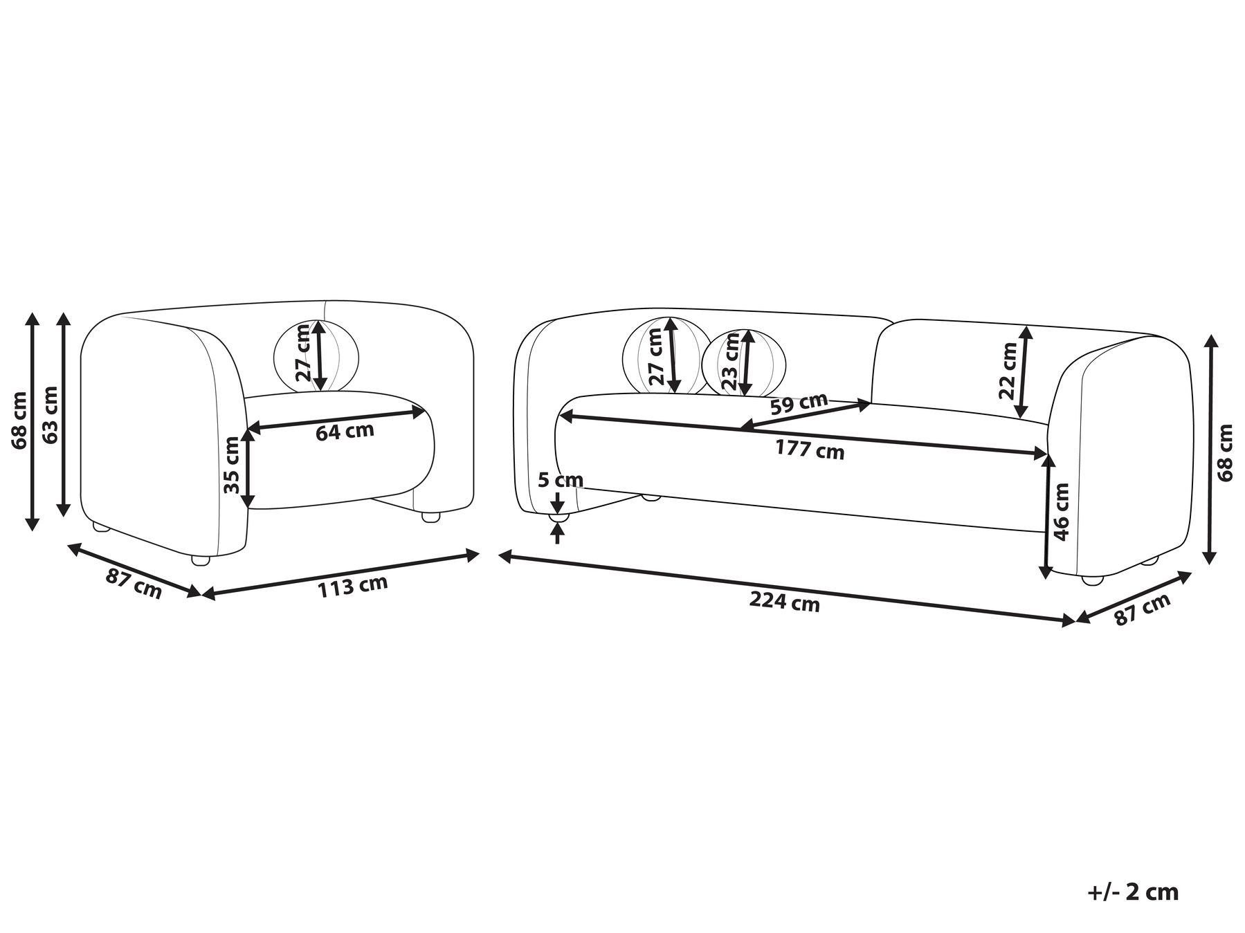 4 Seater Boucle Living Room Set Beige LEIREN_920727