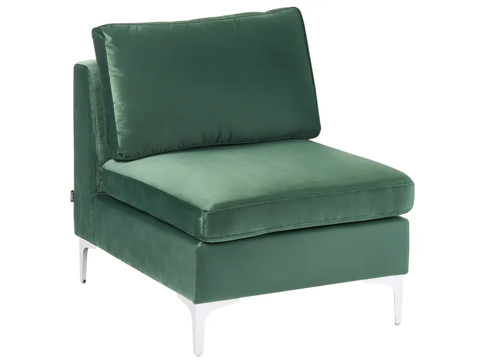 Modular Corner Sofa 4 Seater EVJA Velvet Green Left Hand_789536
