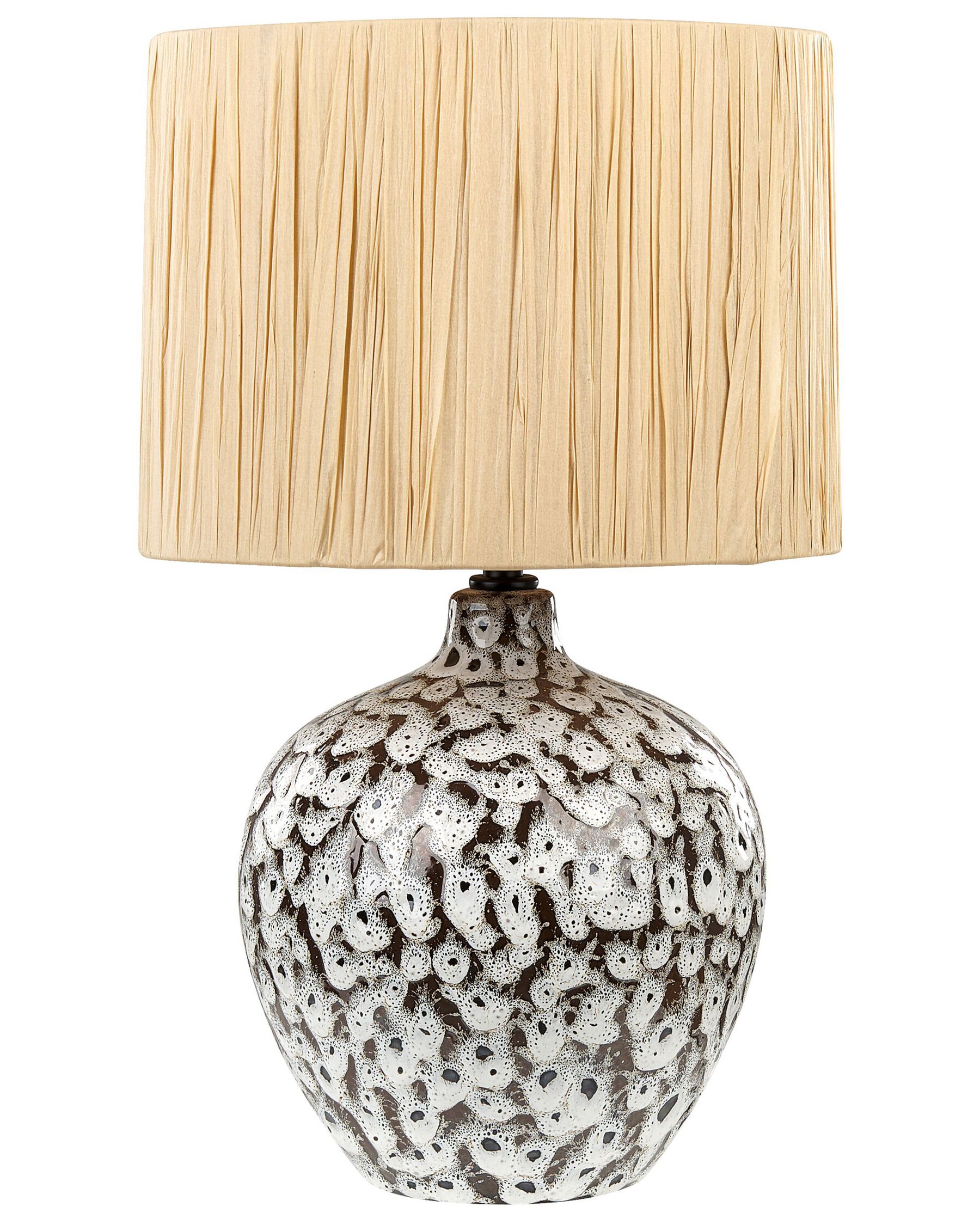 Lámpara de mesa de cerámica en blanco y negro YUNES_871526