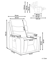 Electric Recliner Chair ETER Faux Leather Beige_1003026