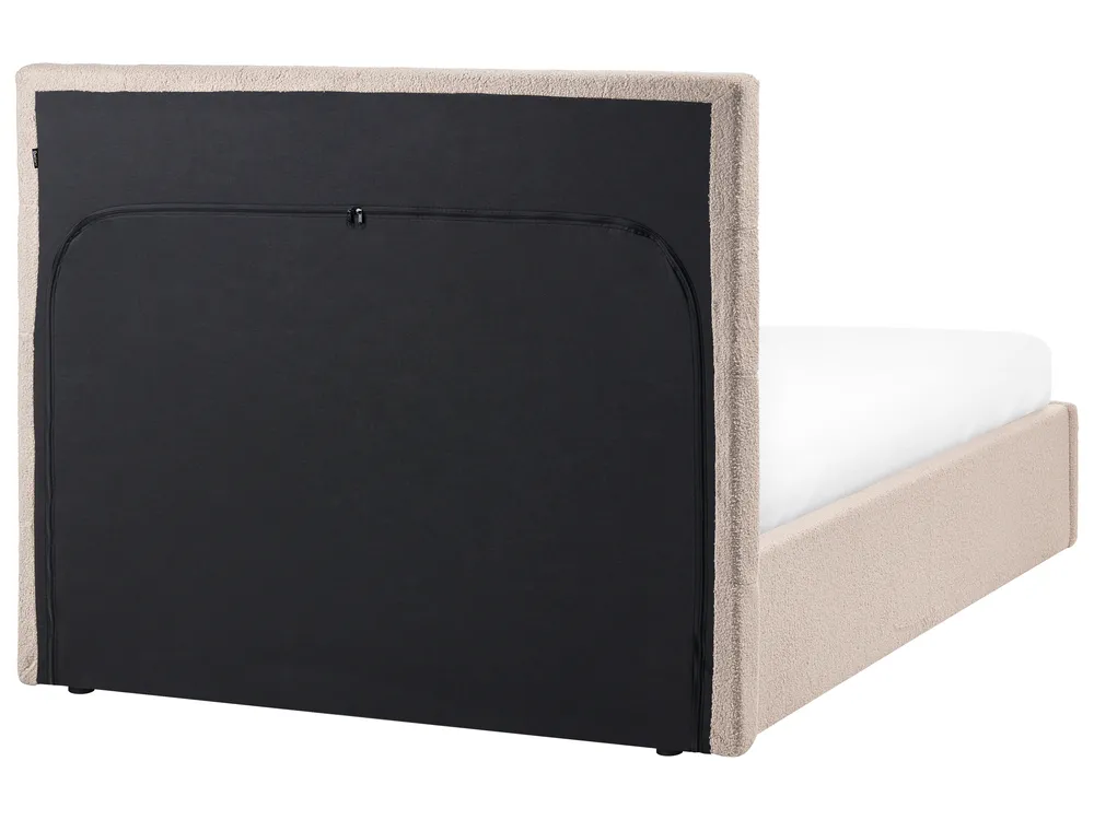 Ottoman Bed LORIENT Boucle Beige 120 x 200 cm (EU Small Double)_1062987