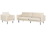 Conjunto de sala de estar 4 plazas VINTERBRO Terciopelo Beige claro_1183793