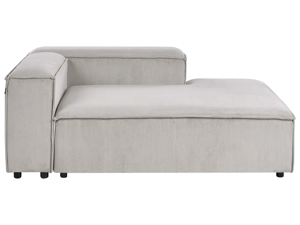 Modular Corner Sofa 2 Seater ARDAL with Ottoman Corduroy Taupe Left Hand_1011061
