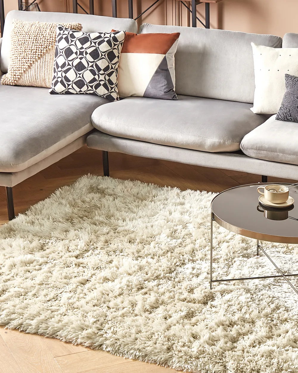 Shaggy Rug CIDE Beige 140 x 200 cm