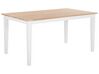 Mesa de comedor de madera de caucho clara/blanco 150 x 90 cm GEORGIA_735848