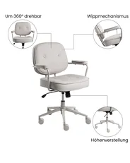 Schreibtischstuhl PARAMUS Kunstleder Grau_1072253
