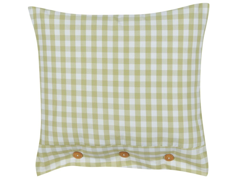 Coussin TALYA 45 x 45 cm Vert olive À carreaux