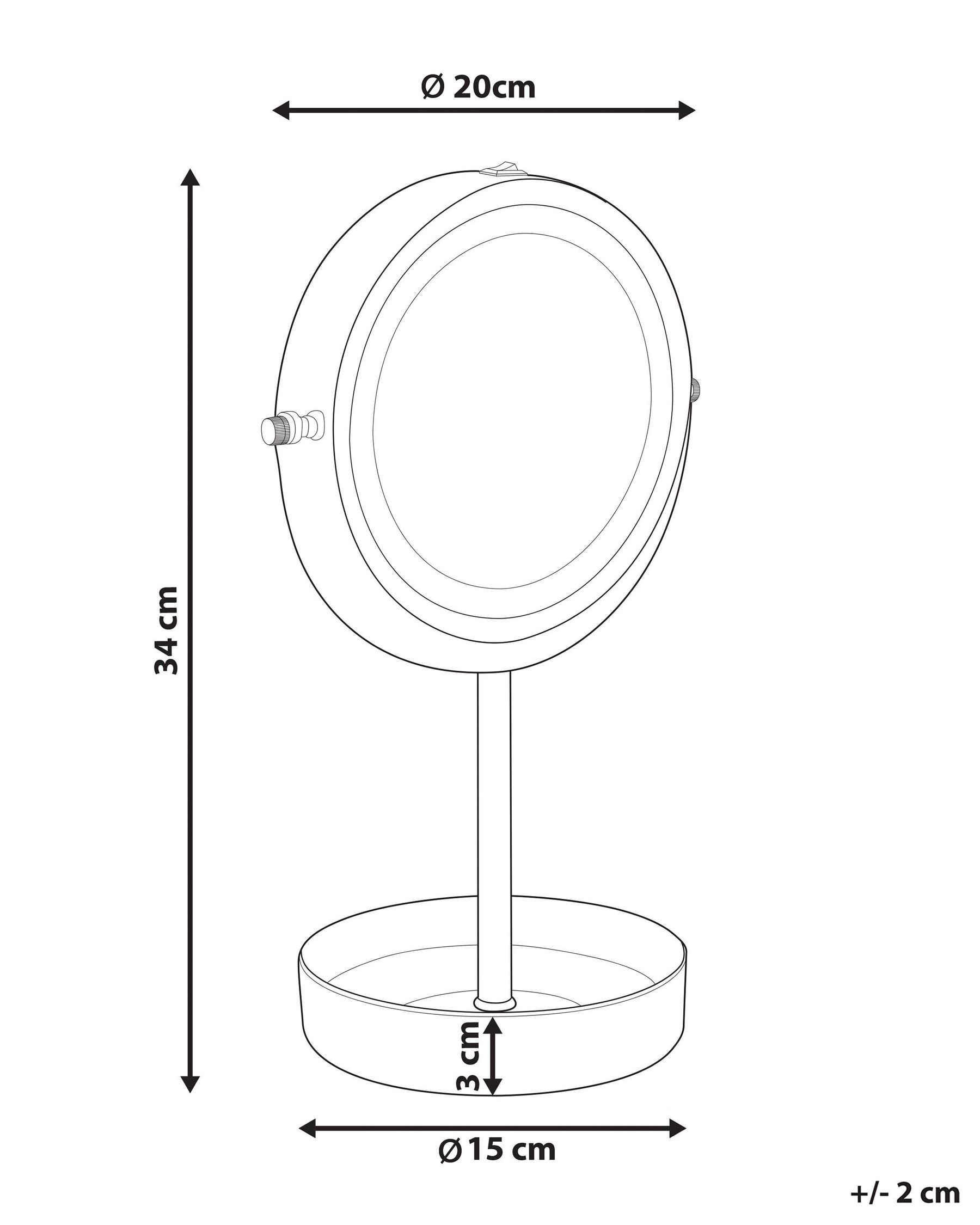 Specchio per make-up LED SAVOIE Bianco/Argento_847908