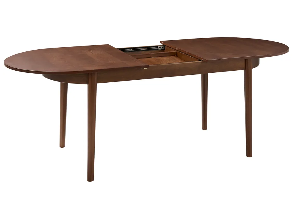 Extending Dining Table LARTO Dark Ash Wood 180/220 cm 90 cm_1067712