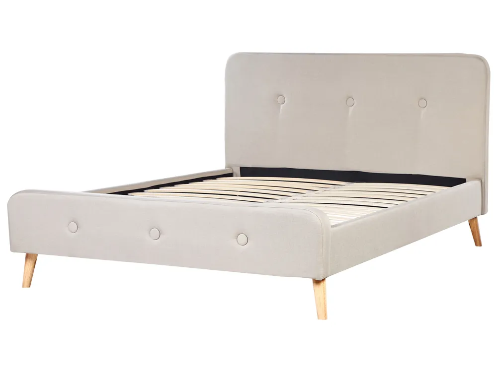 Fabric EU King Size Bed Beige RENNES_684056