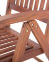 Krzesło ogrodowe drewno akacjowe z poduszką jasnoczerwoną TOSCANA_696082