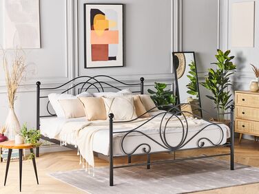 Metal EU Double Size Bed Black LYRA