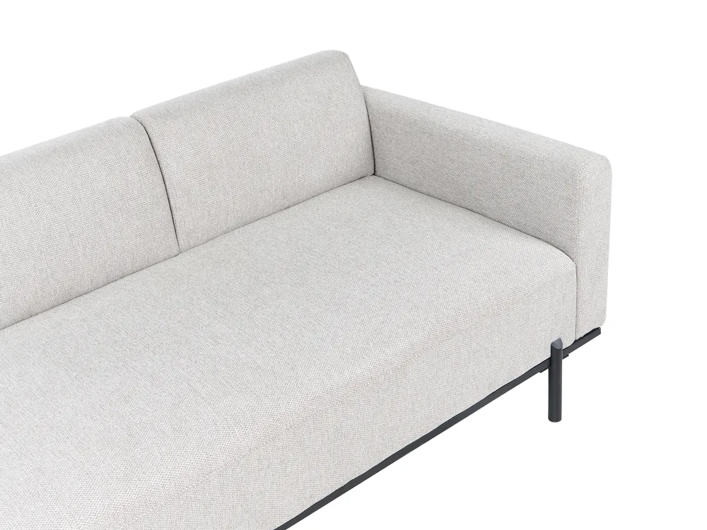 Chaise Longue SAVASSE Faux Linen Light Grey_1004556