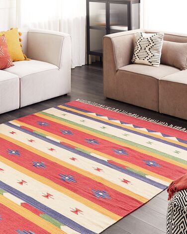 Cotton Kilim Rug 200 x 300 cm Multicolour ALAPARS