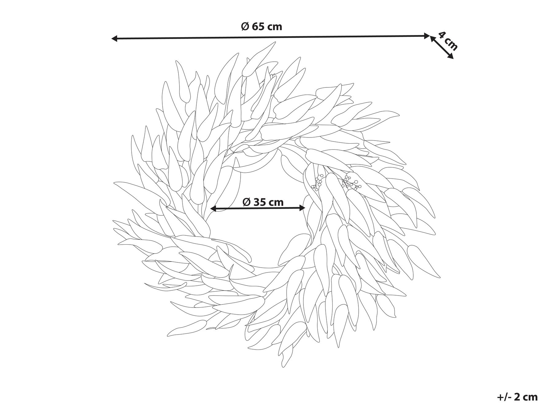 Wieniec dekoracyjny GAMRUN 70 cm Zielony_936976