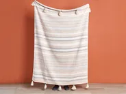 Blanket YARSELI Cotton 130 x 170 cm Beige_864055