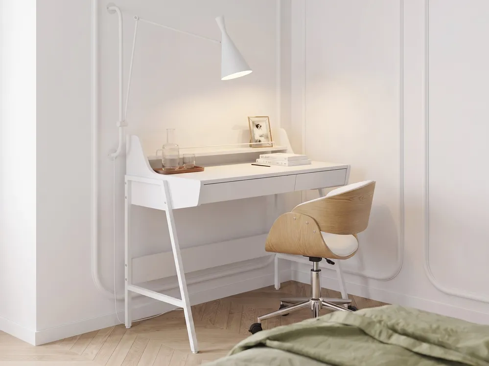 Home Office Desk with Hutch BROXTON 77 cm 46 cm White_1102757