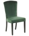 Sada 2 sametových jídelních židlí zelené PISECO_781816
