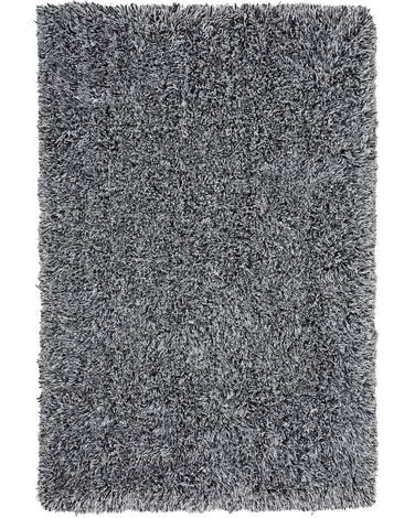 Shaggy Area Rug 140 x 200 cm Black and White CIDE