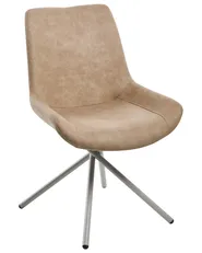 Set di 2 sedie da pranzo HAILEY Scamosciato sintetico Beige_1077946