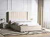 Bed with Storage Bench NOYERS Velvet Off-White 140 x 200 cm (EU Double)