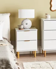2 Drawer Bedside Table WALPOLE White_949696