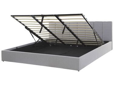 Čalúnená posteľ s úložným priestorom 180 x 200 cm svetlosivá DREUX