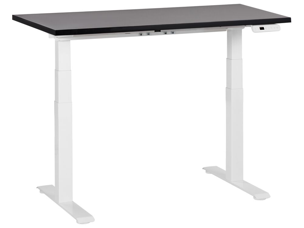 Electric Adjustable Standing Desk 120 x 72 cm Black and White DESTINES Beliani