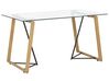 Glass Top Dining Table 140 x 80 cm Light Wood TACOMA_786370