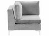 Right Hand 6 Seater Modular Velvet Corner Sofa Grey EVJA_789311